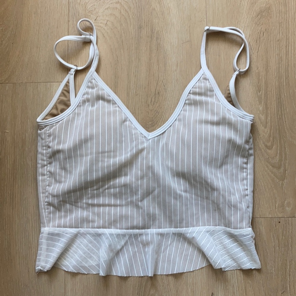 Kortni Jeane scoop back white netted top